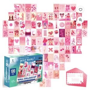 100PC Wall Collage Kit Pink Wall Decor Pictures Posters Aesthetic Dorm Room